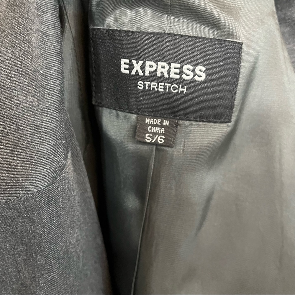 Express Gray Stretch Button Front Lined Blazer Nw… - image 8